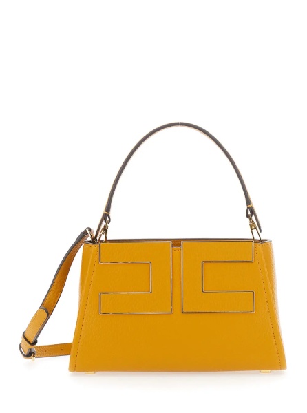 Geanta de mana Brown Handbag with Logo on the Front and adjustable and removable strap in Ecoleather for women