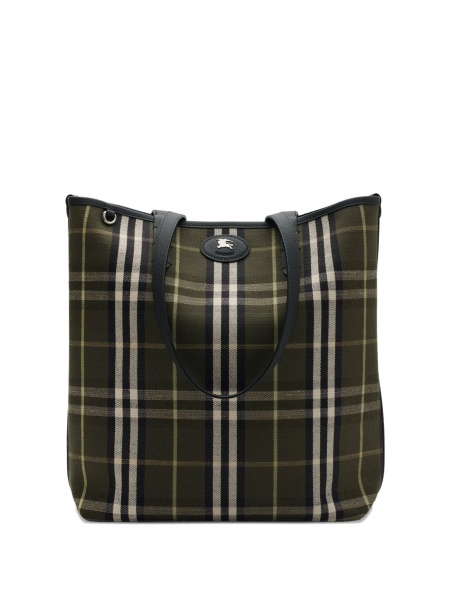 Geanta de mana Burberry verde din piele