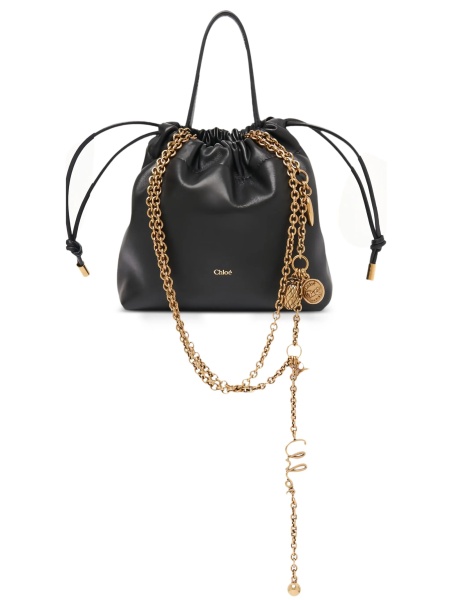 Geanta de mana Chloe neagra din piele