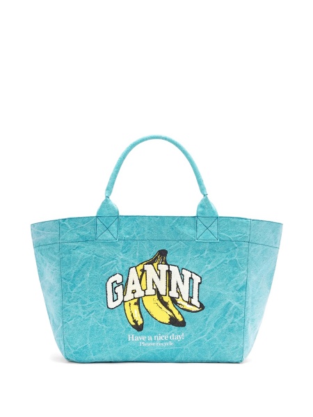 Geanta de mana Ganni albastra