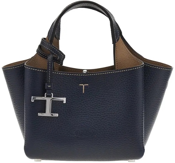 Geanta de mana Grained leather mini shopping bag