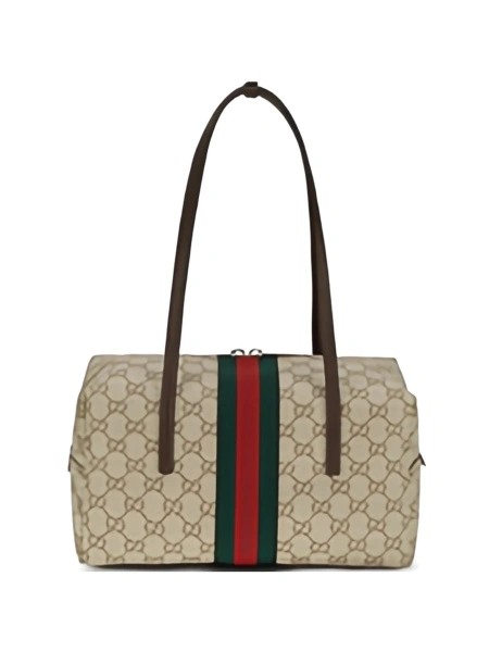 Geanta de mana Gucci maro din material textil