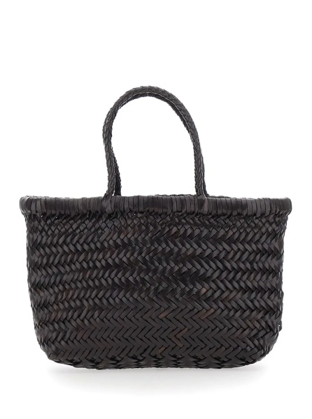 Geanta de mana Handbag 'Flat Gora' Mini with Two Top Handles and Ecoleather Intreccio Design