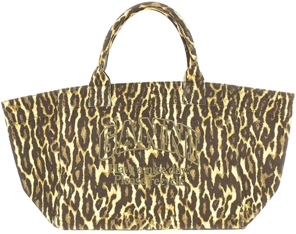 Geanta de mana Leopard canvas XXL tote bag