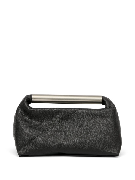 Geanta de mana MM6 Maison Margiela neagra din metal si piele