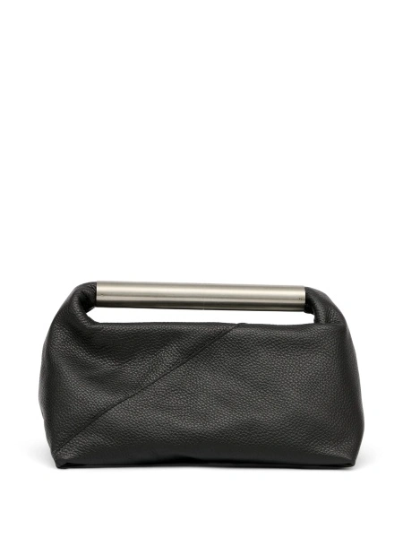 Geanta de mana MM6 Maison Margiela neagra din metal si piele