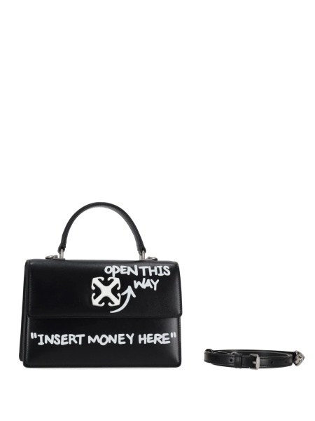 Geanta de mana Off-White jitney neagra din piele