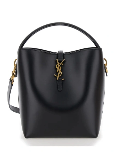 Geanta de mana Saint Laurent neagra din piele 'Le 37'