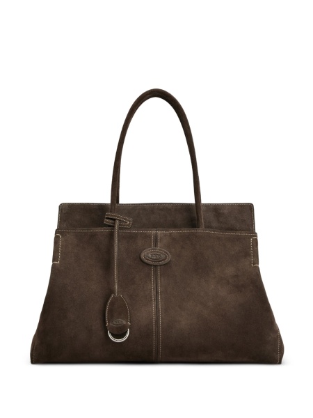 Geanta de mana TOD'S maro din piele intoarsa