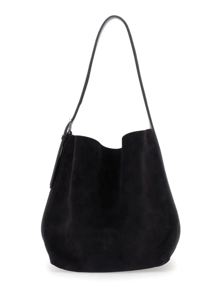 Geanta de mana TOTÊME 'Belted Medium' brown Handbag with belt handle design in suede for women