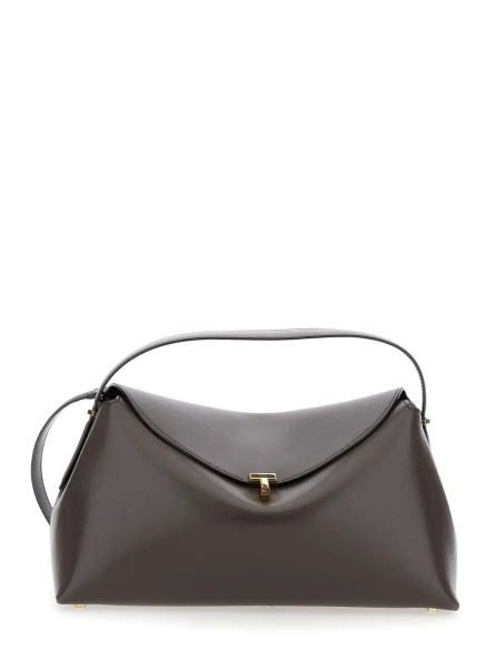Geanta de mana TOTÊME Brown Handbag with Removable Shoulder Strap in Leather for Women