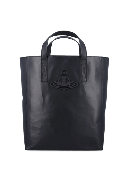 Geanta de mana Vivienne Westwood albastra din piele