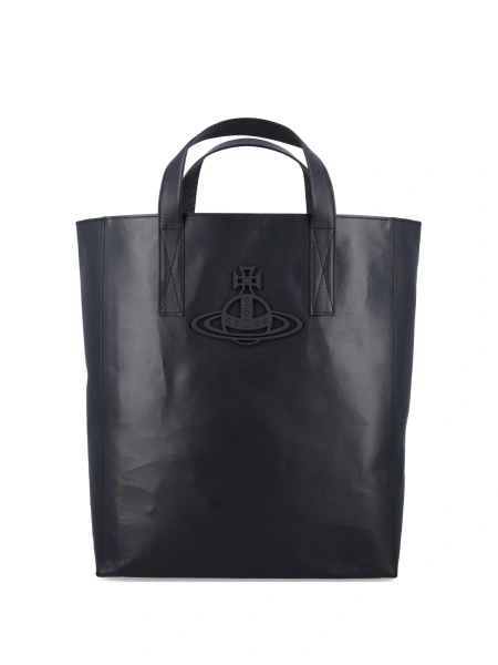 Geanta de mana Vivienne Westwood albastra din piele