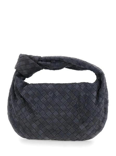 Geanta de umar Bottega Veneta 'Jodie' gri din piele intoarsa