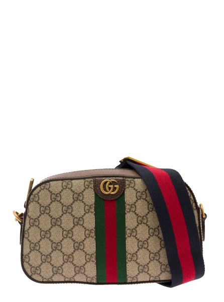 Geanta de umar Crossbody bag 'Ophidia GG Piccola' with Web in GG Canvas Beige and Ebony Men