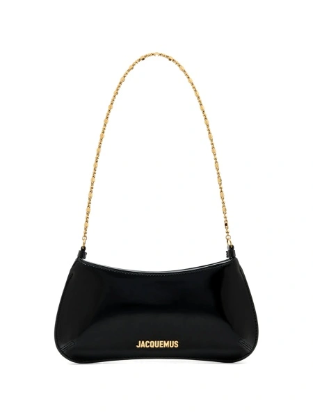 Geanta de umar JACQUEMUS Bisou neagra din piele