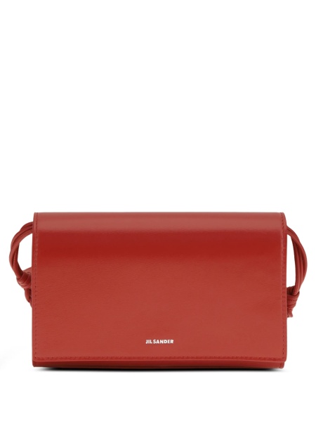 Geanta de umar Jil Sander rosie din piele