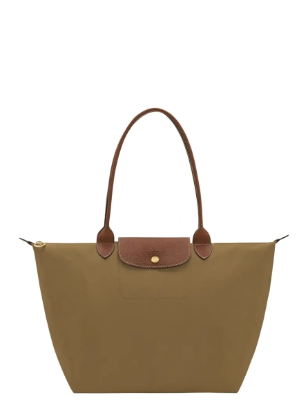 Geanta de umar 'Le Pliage Original' Green Shoulder bag with embossed logo on the front in canvas for women