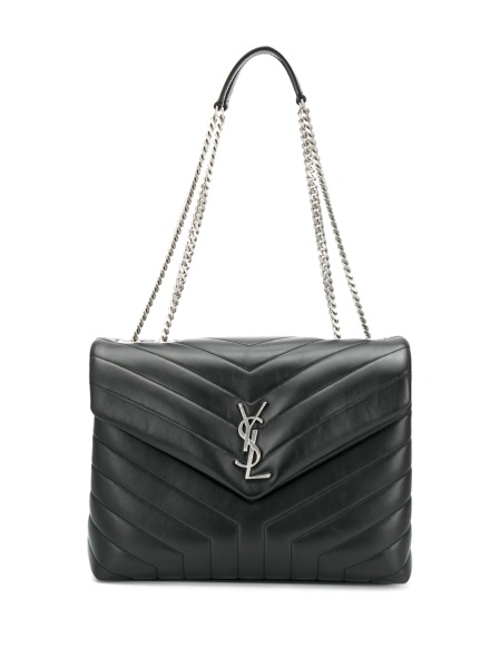 Geanta de umar Saint Laurent Loulou neagra din piele