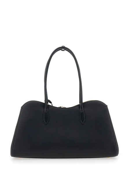 Geanta de umar Shoulder Bag 'Ryder' with Two Top Handles and Lock Detail on the Front in Black Ecoleather for Women