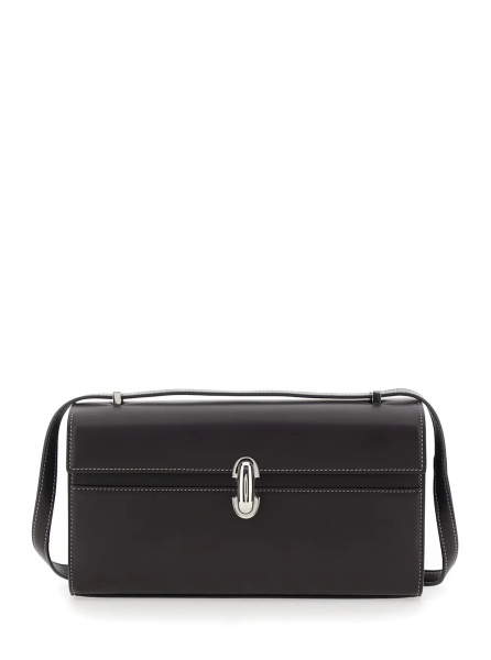 Geanta de umar Shoulder Bag 'Simmetry' with Top Strap and Turn Lock Closure in Brown Leather for Women