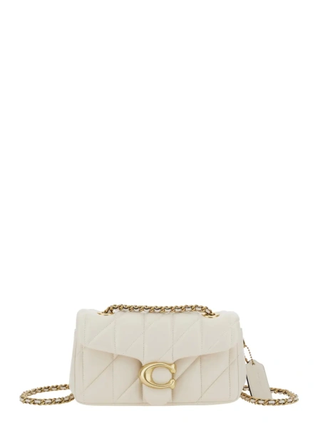 Geanta de umar Shoulder Bag 'Tabby 20' Quilted with White Leather Straps for Women
