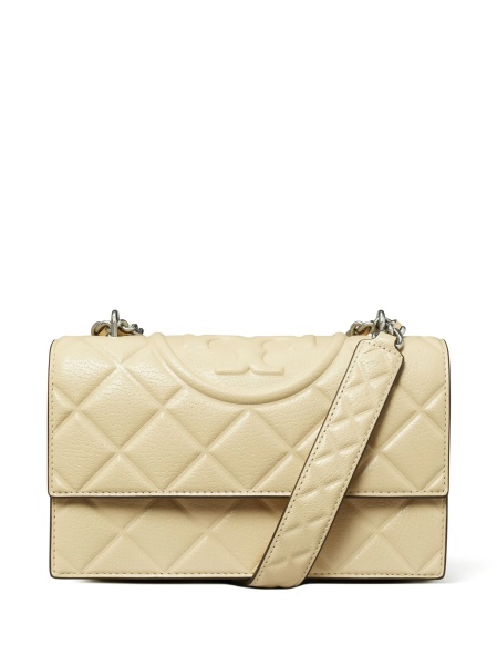 Geanta de umar Tory Burch fleming neutra din piele