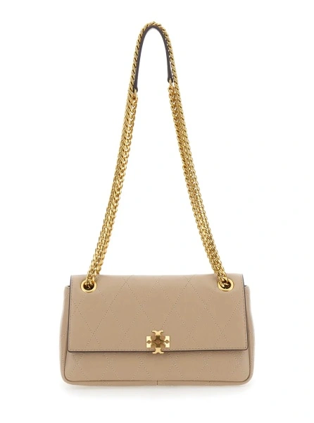 Geanta de umar Tory Burch gri din piele intoarsa