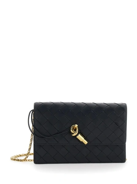 Geanta mini Bottega Veneta 'Andiamo' neagra din piele