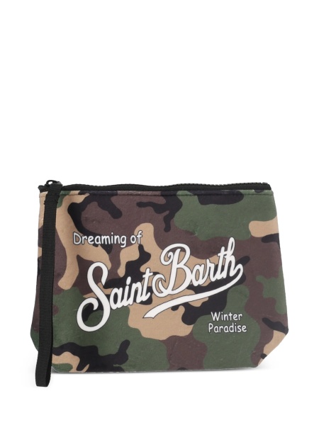 Geanta plic Mc2 Saint Barth verde din cauciuc sintetic si polyester