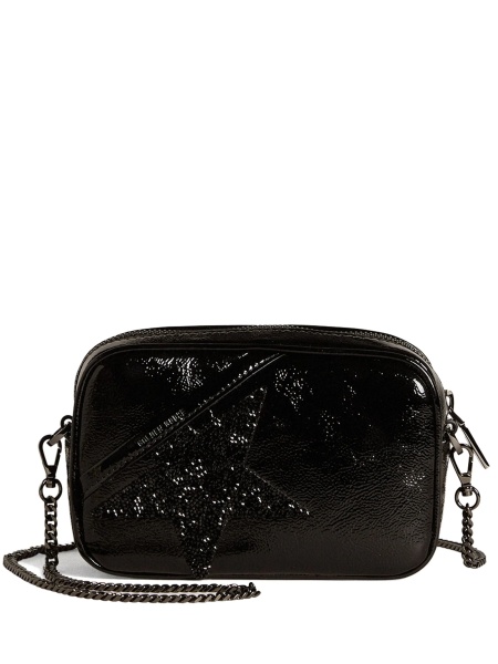 Geanta tip postas Golden Goose star neagra din piele