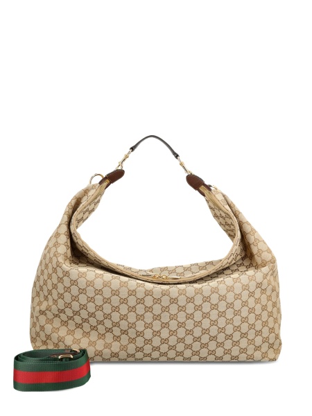 Geanta tip postas Gucci neutra din piele si material textil