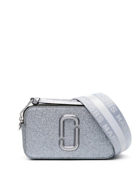Geanta tip postas Marc Jacobs snapshot argintie din piele