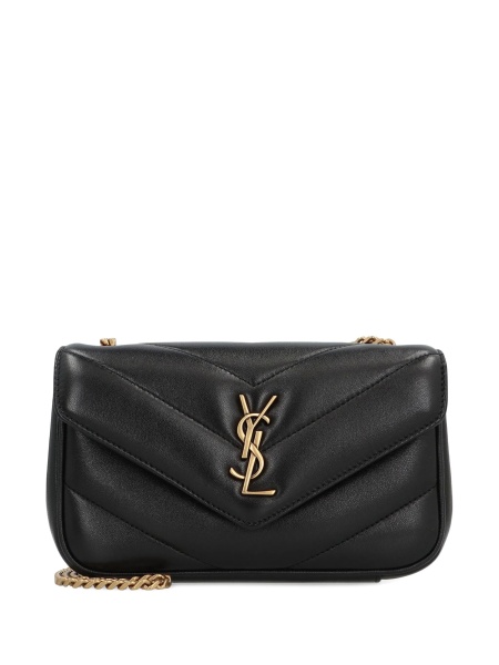 Geanta tip postas Saint Laurent Loulou neagra din piele