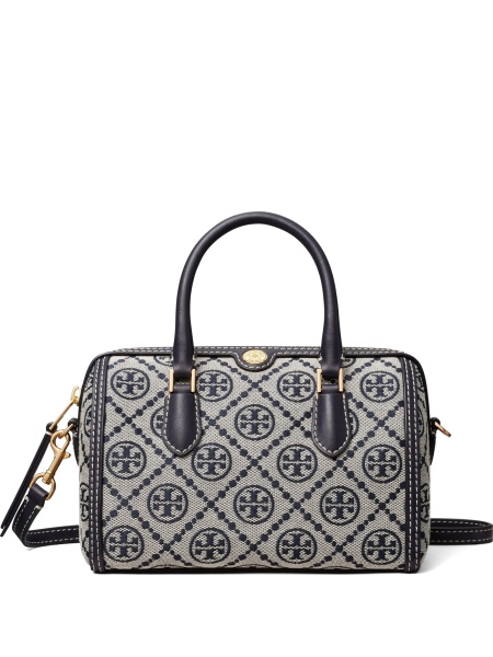 Geanta tip postas Tory Burch albastra din polyester si bumbac