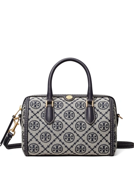 Geanta tip postas Tory Burch albastra din polyester si bumbac