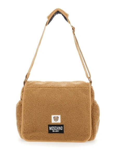 Genti Beige Changing Handbag with Logo Patch on the Front in Fabric Baby