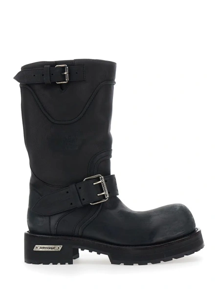Ghete Balenciaga negre din piele