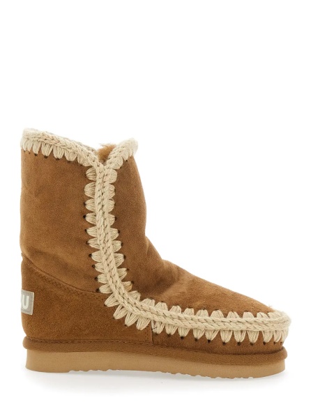 Ghete 'Eskino' Beige Ankle Boots in Patent Suede Girl