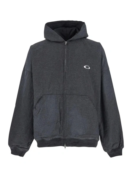 Hanorac Balenciaga gri din bumbac