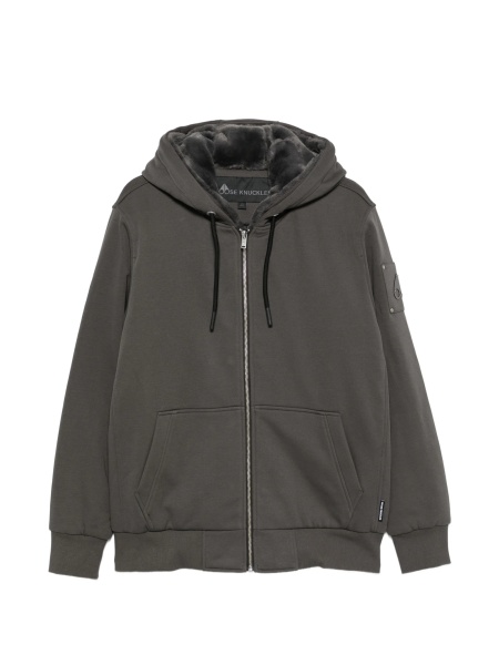 Hanorac Moose Knuckles gri din polyester si bumbac