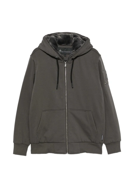 Hanorac Moose Knuckles gri din polyester si bumbac