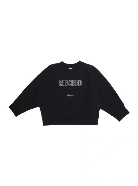 Hanorac MoschinoS negru din bumbac 'Logo'
