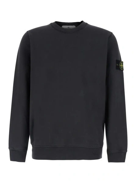 Hanorac Stone Island gri din bumbac