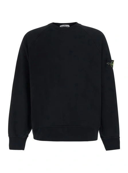 Hanorac Stone Island negru din bumbac