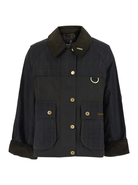 Jacheta Barbour verde din bumbac 'Cottingham'