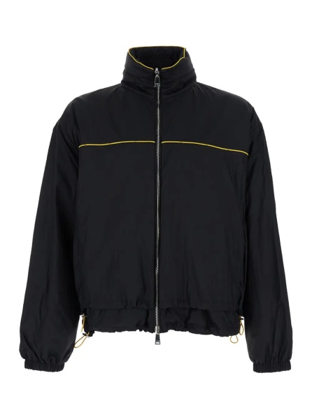 Jacheta Black Reversible Jacket with FF Details in Tech Fabric for Men