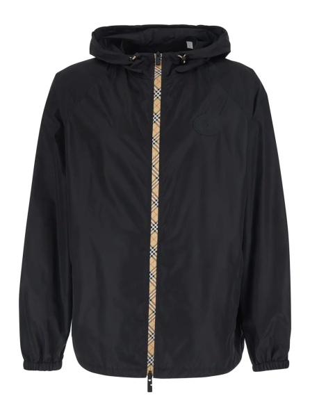 Jacheta 'CLAPTON' black Jacket with logo patch on the front in tech fabric for men