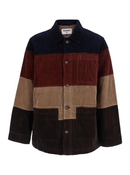 Jacheta 'DORRPORT' Multicolor Jacket with striped design and classic collar in velvet man