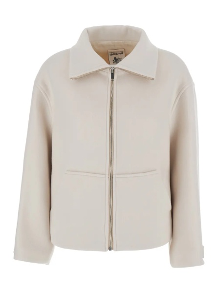 Jacheta 'Jeanie' White Jacket with classic collar and buttoned cuffs in wool for women